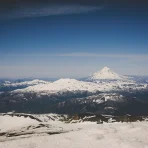 Volcán Lanín desde la cima del Villarrica