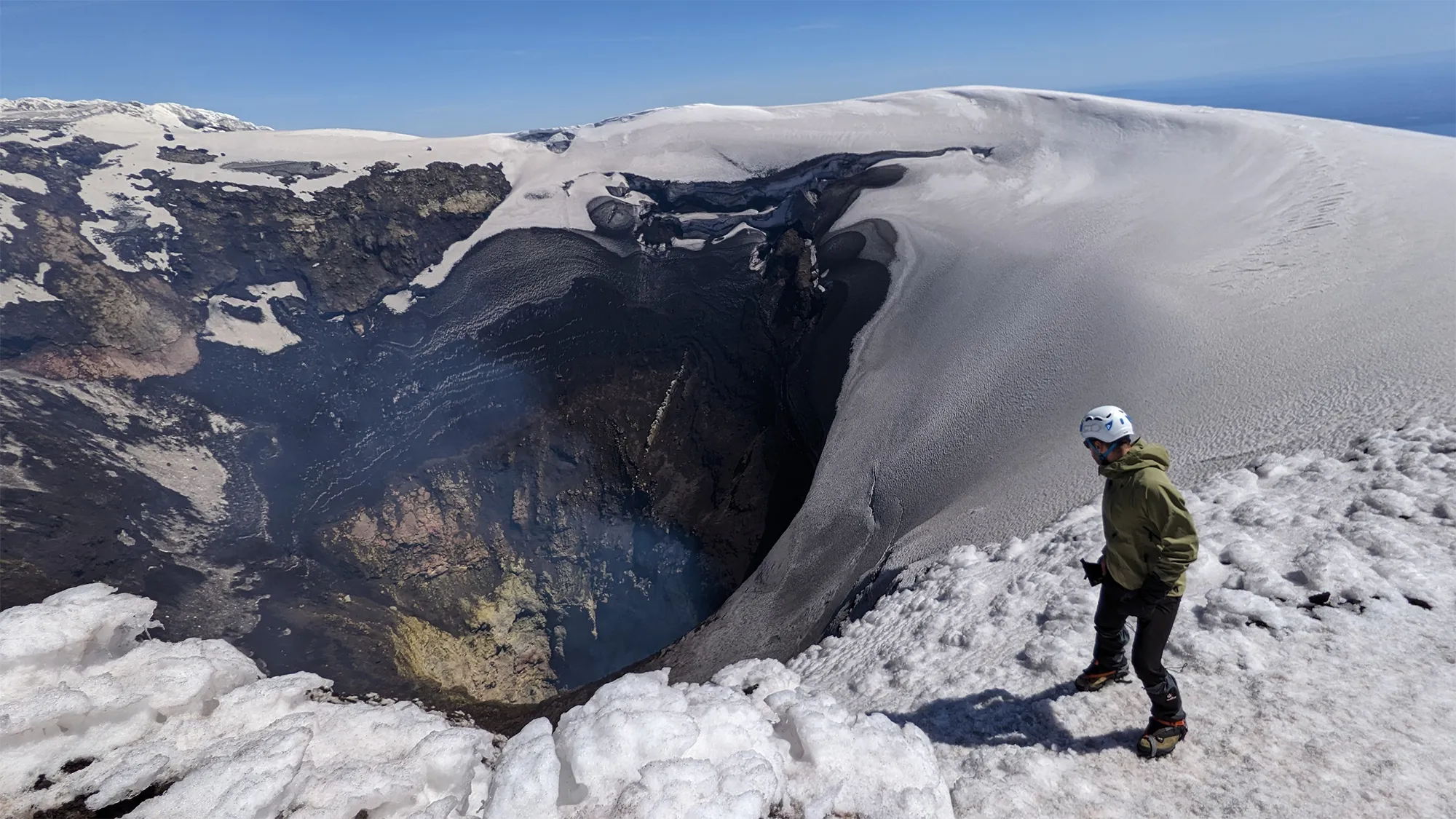 En el cráter del Villarrica
