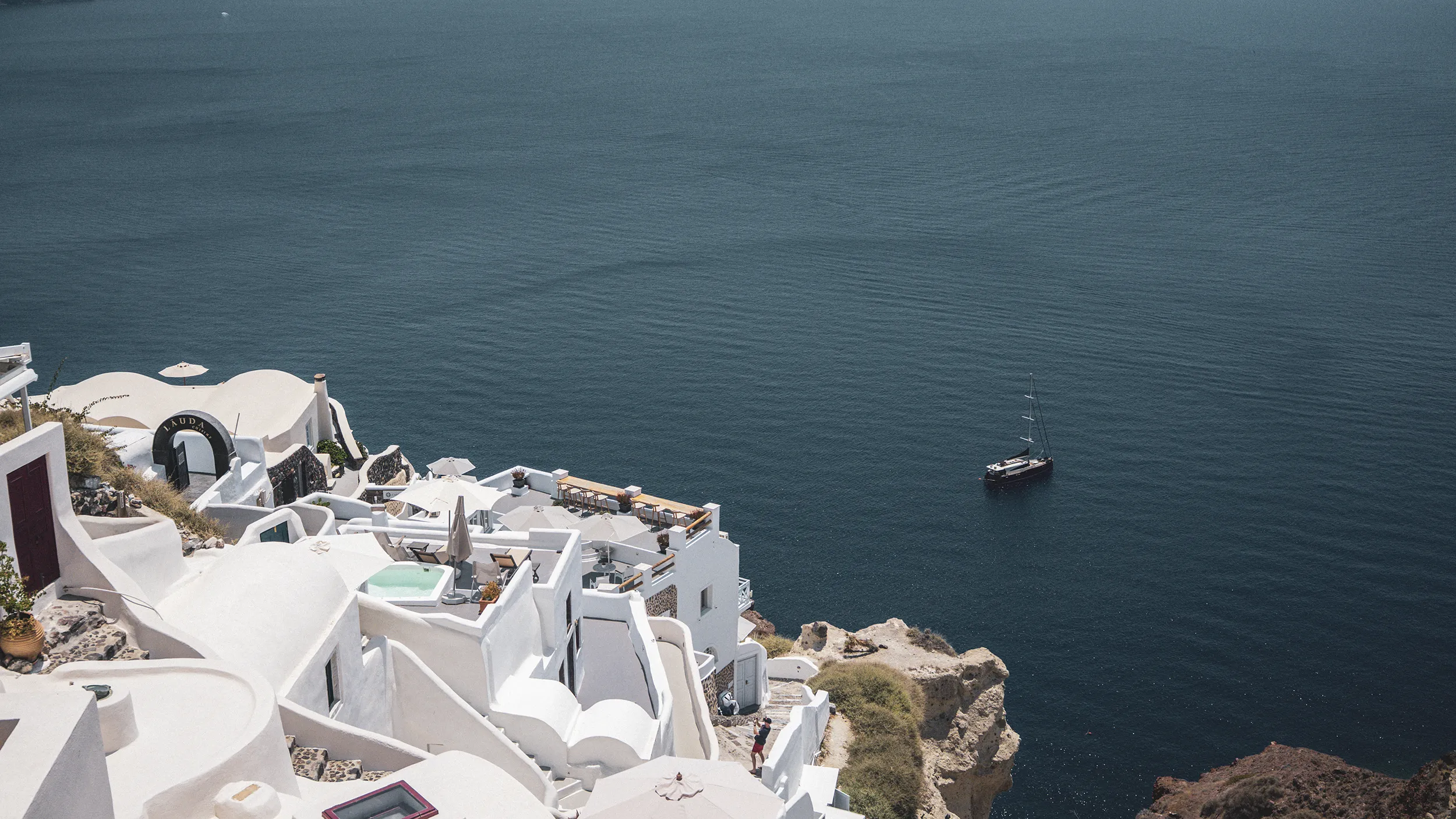 Vista desde Thira, en Santorini.